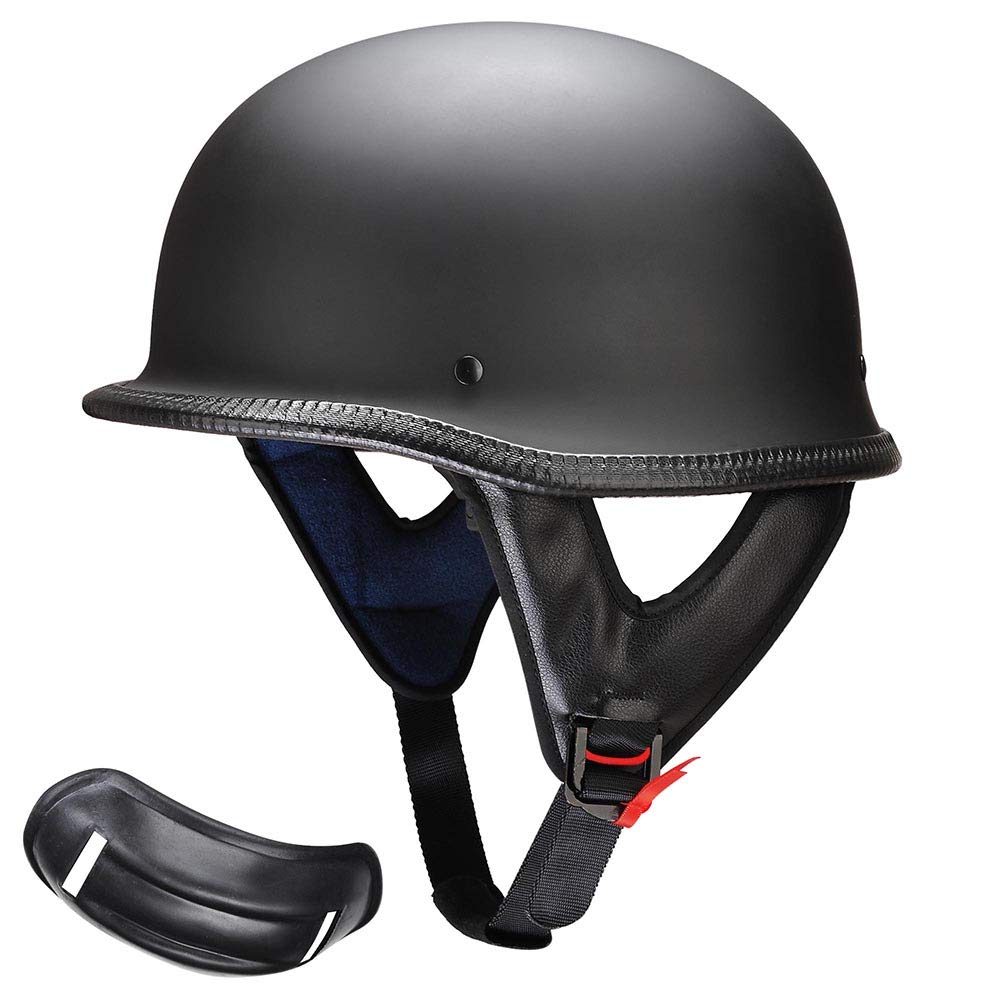 Ahr Motorcycle Half Face Helmet Dot Approved Motorbike Cruiser Chopper Matt Black XL